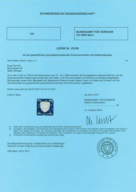 Burg-Taxi AG Zertifikat